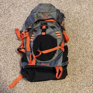 ll bean AT 55 hiking bag gray orange athletic backpacking travel camping